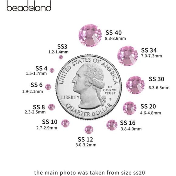 🆕 Beadsland Flat Back Crystal Rhinestones Round Gems Hight Quality Sparkle Glue - Picture 4 of 6